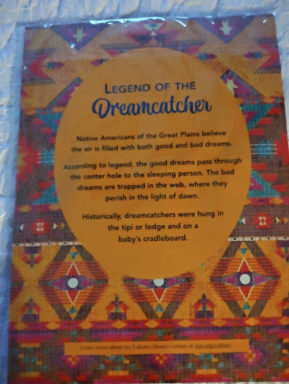 Dreamcatcher Wall Decor with Brown and White Feathers -